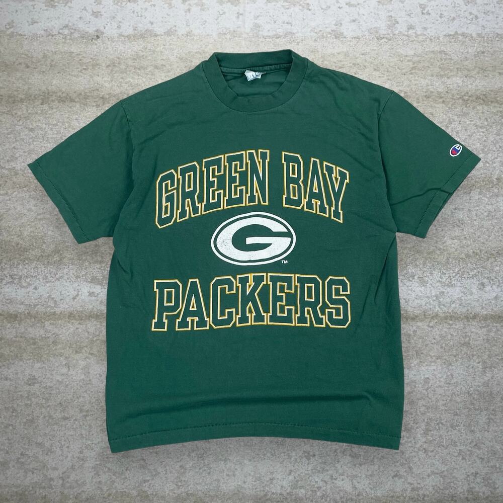 Vintage 90s Green Bay Packers Shirt Mens L Forest Green Cotton Single Stitch